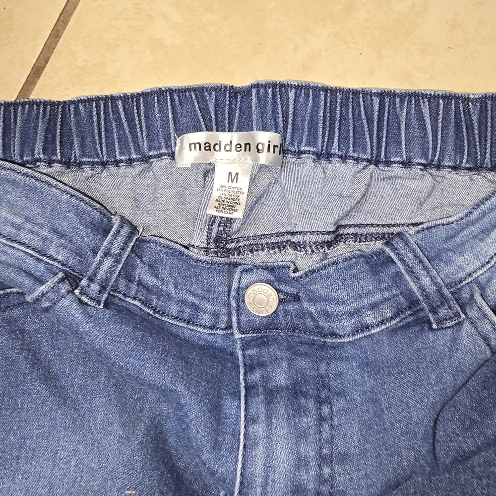 Madden Girl Blue Jeggings with Elastic Waistband